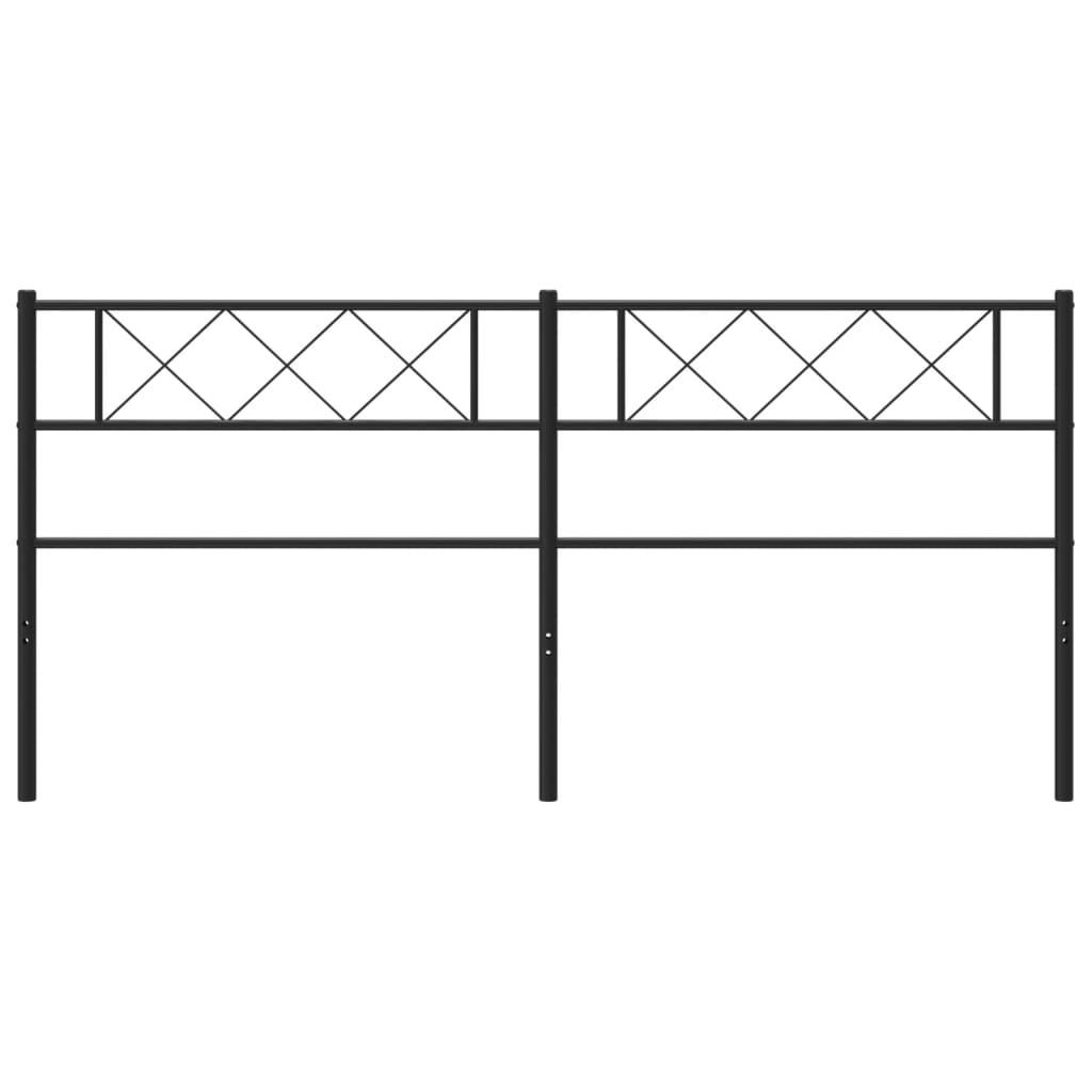 Berkfield Metal Headboard Black 206x90 cm