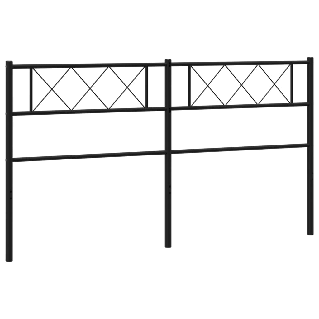 Berkfield Metal Headboard Black 206x90 cm
