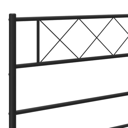 Berkfield Metal Headboard Black 206x90 cm