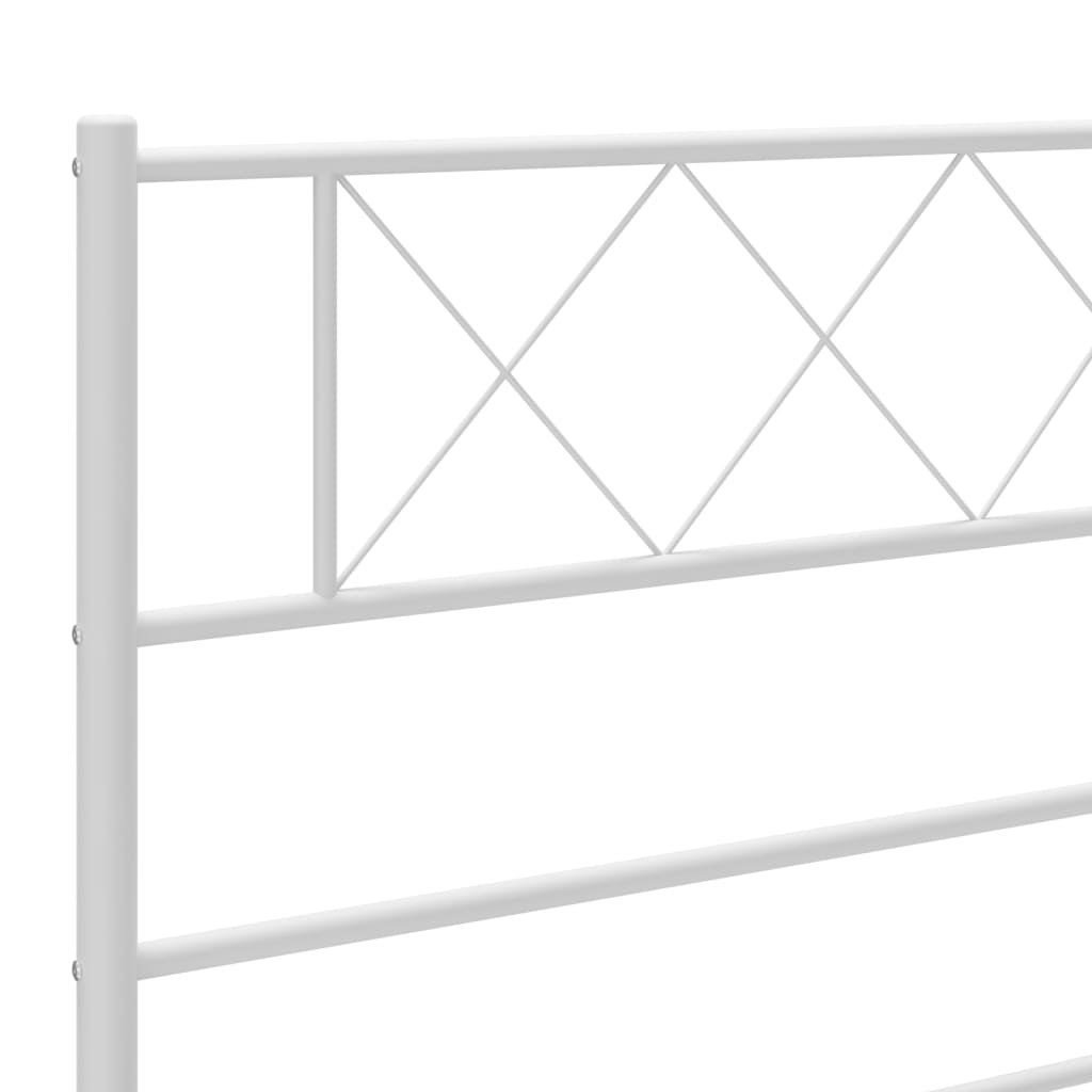 Berkfield Metal Bed Frame with Headboard White 107x203 cm