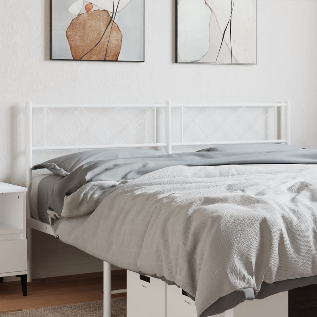 Berkfield Metal Headboard White 142x90 cm
