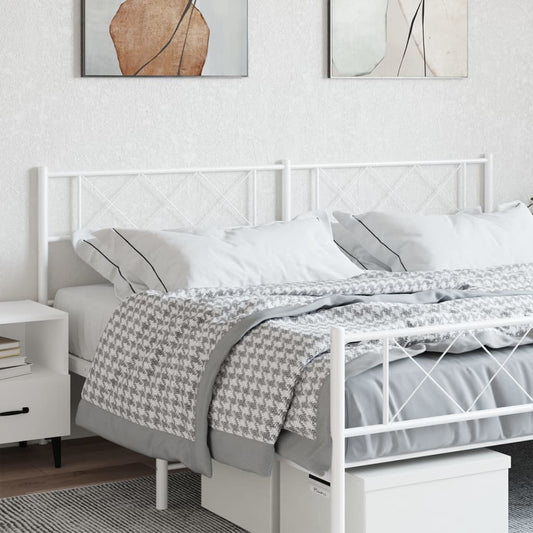 Berkfield Metal Headboard White 206x90 cm