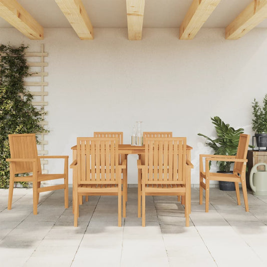 Berkfield 7 Piece Garden Dining Set Solid Wood Teak