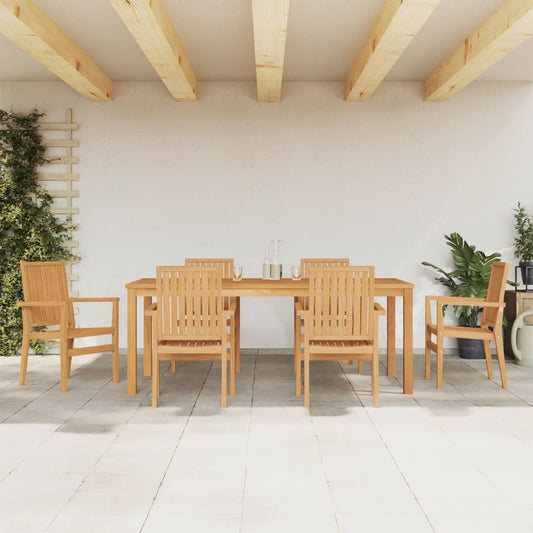 Berkfield 7 Piece Garden Dining Set Solid Wood Teak