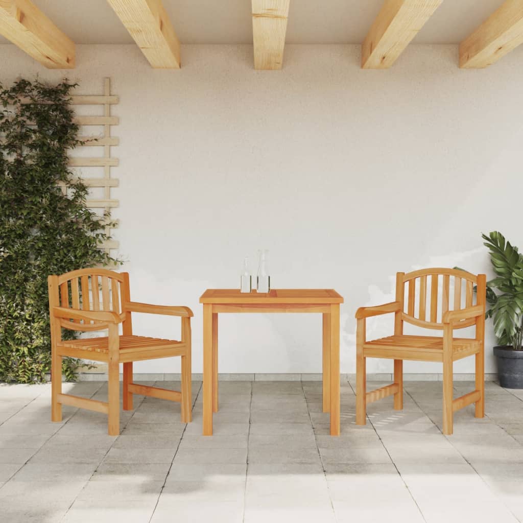 Berkfield 3 Piece Garden Dining Set Solid Wood Teak