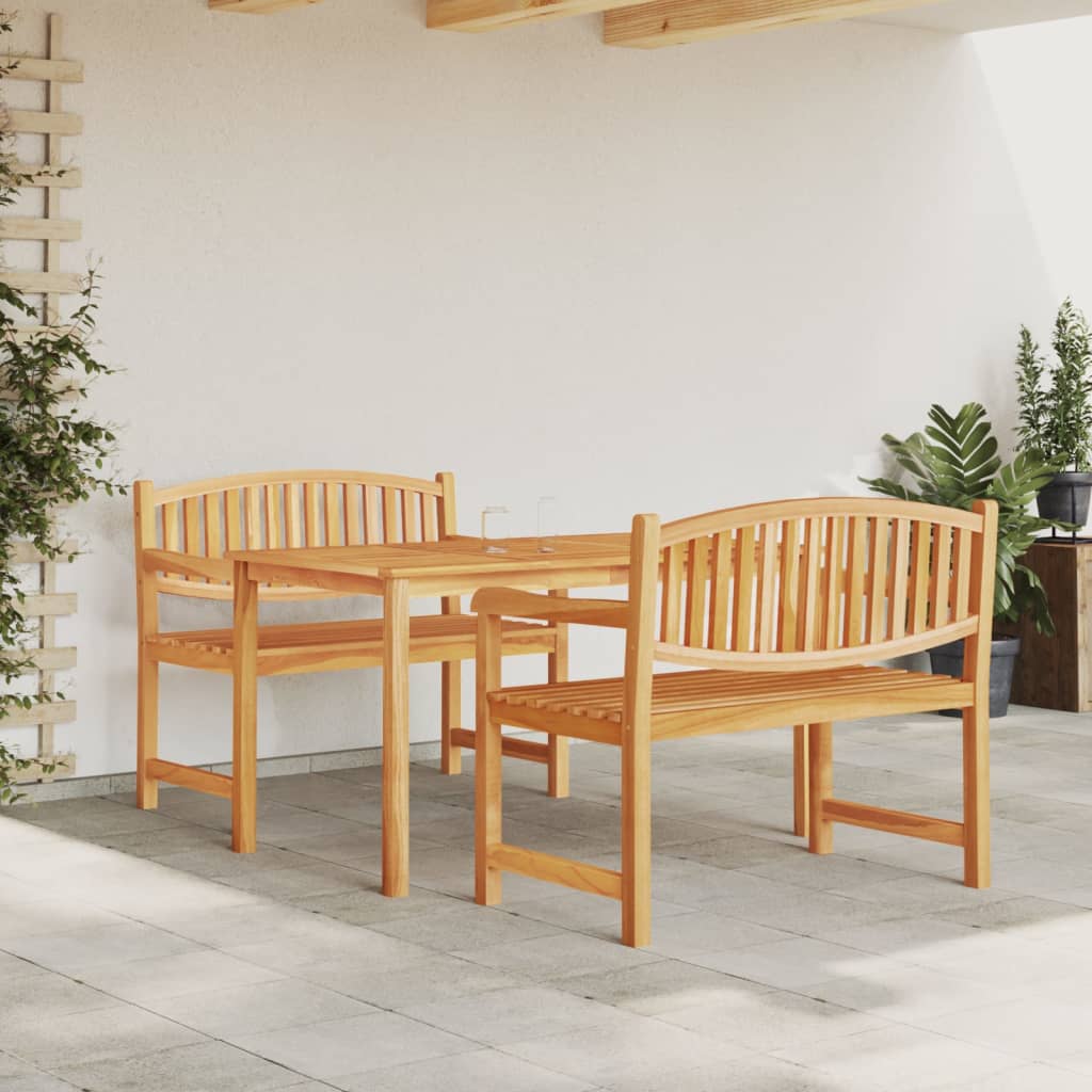 Berkfield 3 Piece Garden Dining Set Solid Wood Teak