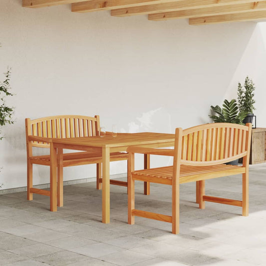 Berkfield 3 Piece Garden Dining Set Solid Wood Teak