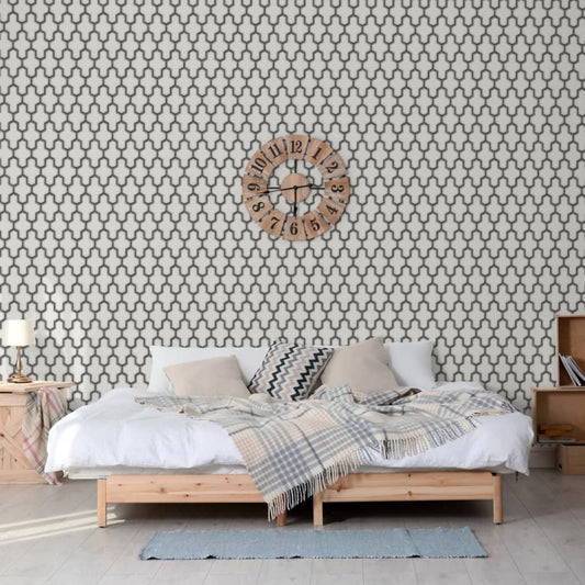 DUTCH WALLCOVERINGS Wallpaper Geometric White and Black