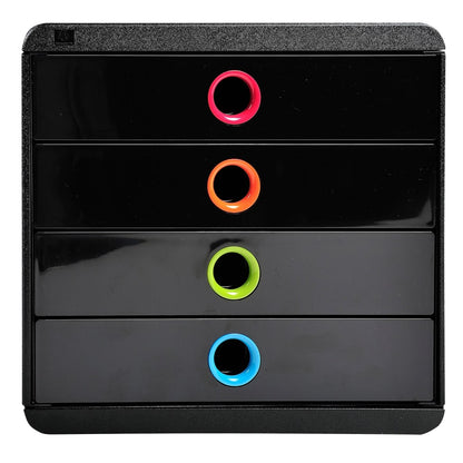 Exacompta Pop-Box Desktop Drawer Set with 4 Drawers Black